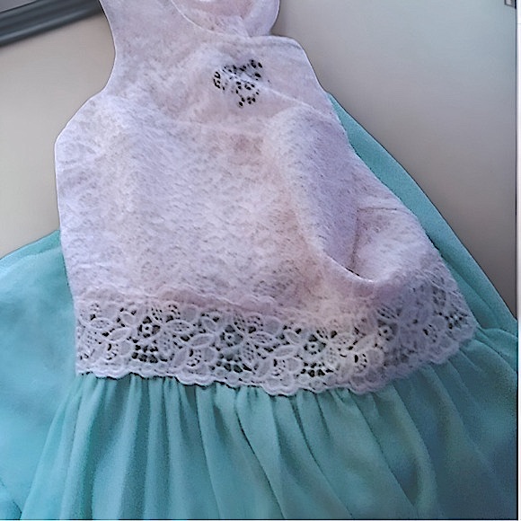 I.N. San Francisco Mint Green and White Lace Shift Dress (Large) - Picture 6 of 11